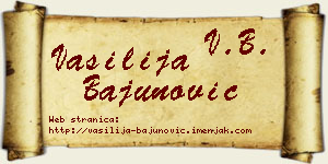 Vasilija Bajunović vizit kartica